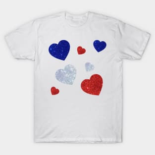 Glitter American Hearts T-Shirt